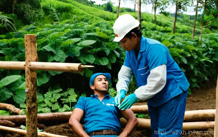 산림농업 시스템에서의 안전 관리 기술 - **Prompt:** A diverse group of agroforestry workers, both men and women, are diligently performing t... 산림농업 시스템에서의 안전 관리 기술 - **Prompt:** A diverse group of agroforestry workers, both men and women, are diligently performing t...